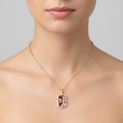 PFH33677BS. 14K Solid Gold Diamond and Gemstones Charm